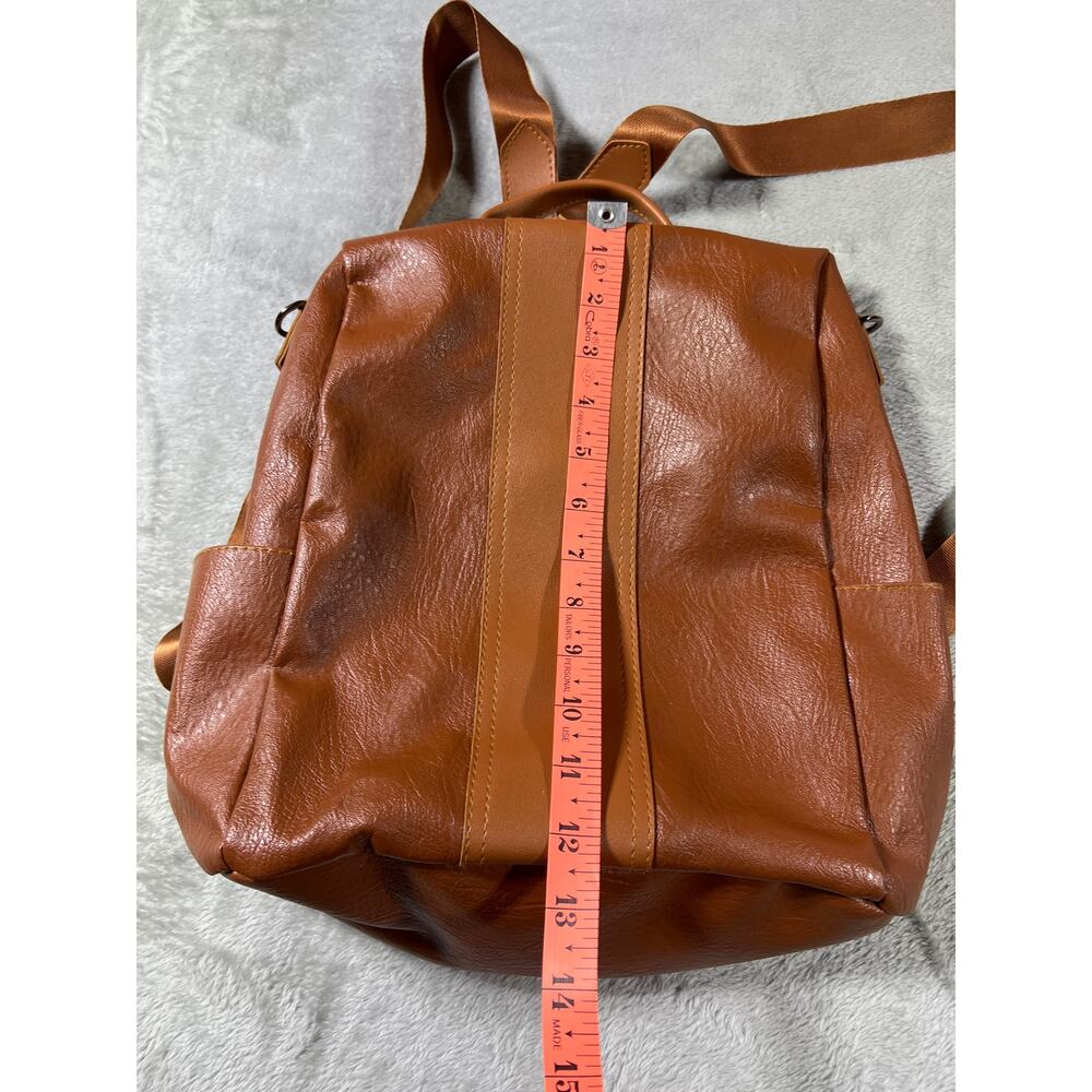 Brown Soft Leather Backpack Slouchy Minimal Travel Festival Coachella Bag - Picture 12 of 12